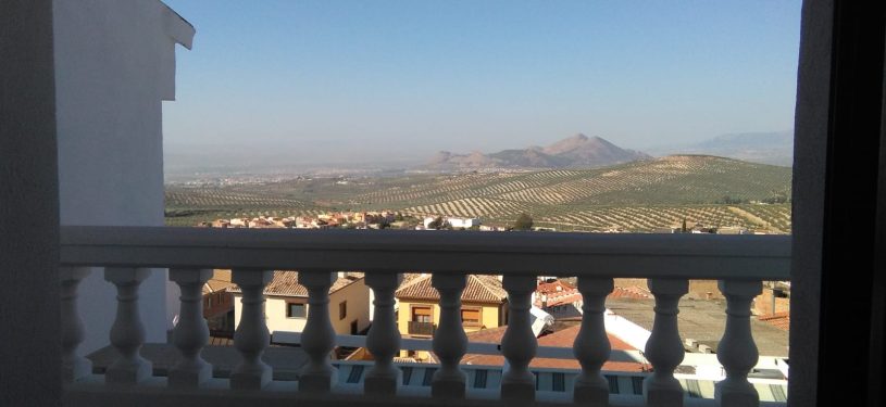 terraza exterior y vistas a la sierra
